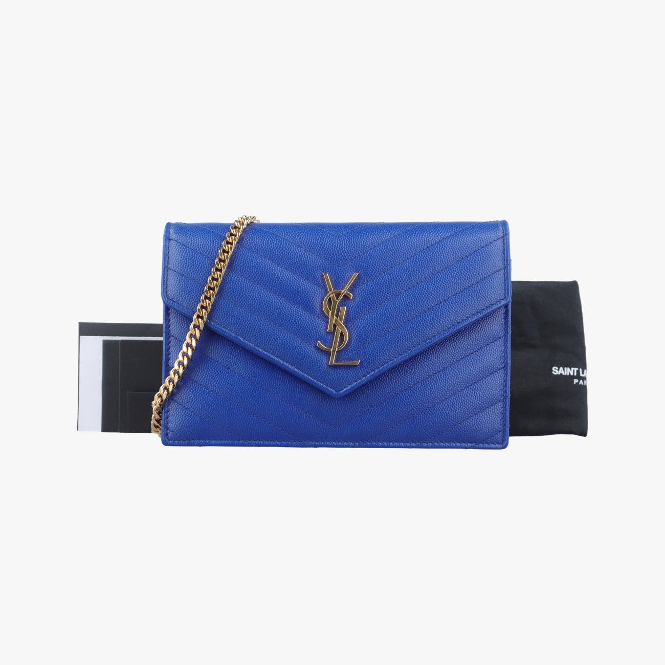 イヴサンローランYves Saint Laurentモノグラム ブルー レザー 393953 HPP393953.0416