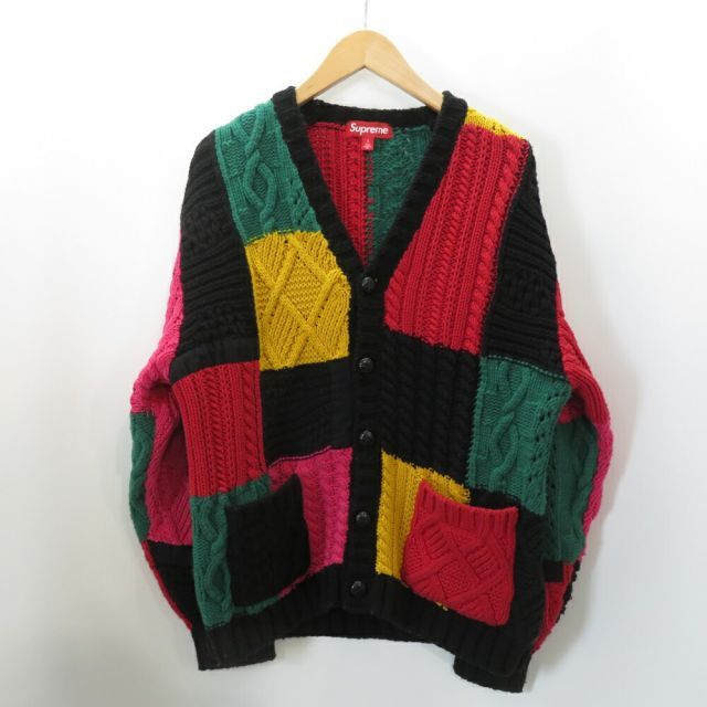 Supreme Patchwork Cable Knit Cardigan - FW23 supreme Gem BIG