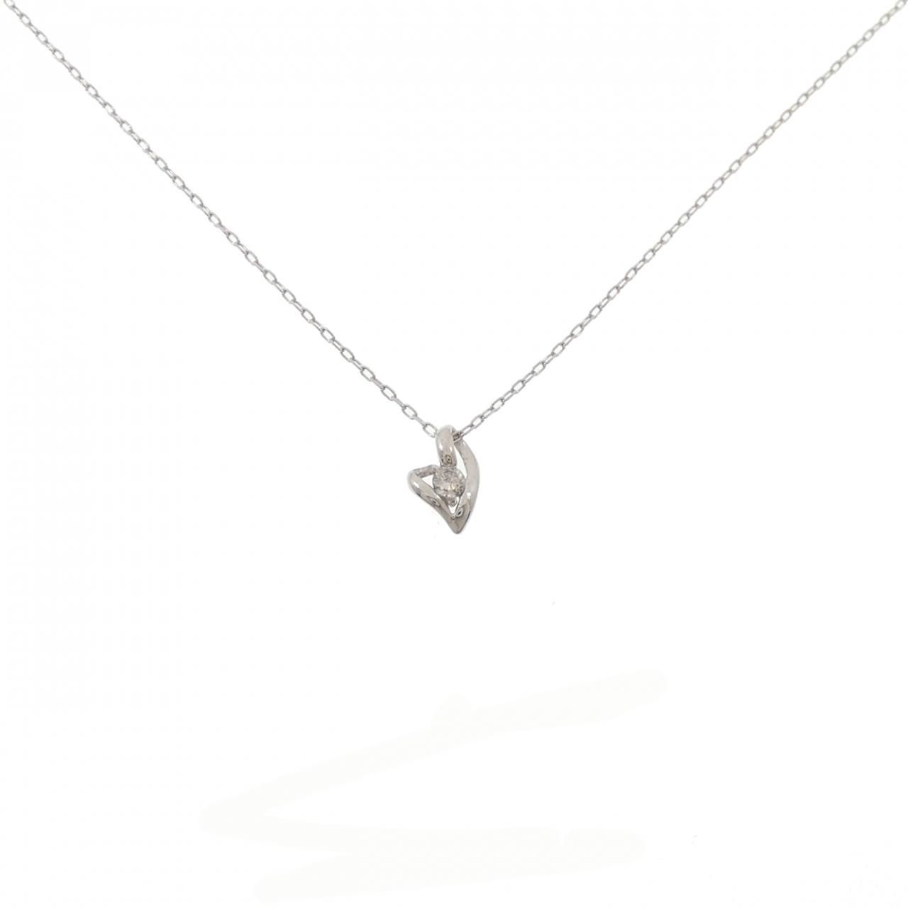 PT900/PT850 ハート ダイヤモンド ネックレス 0.10CT 【公式通販】