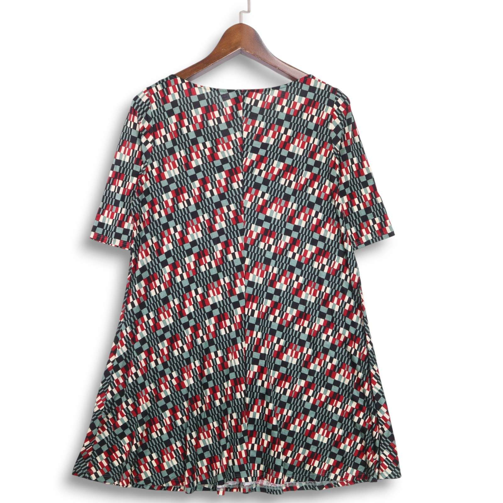 美品☆ Sybilla シビラ 春夏 幾何学柄 総柄♪ 半袖 Aライン