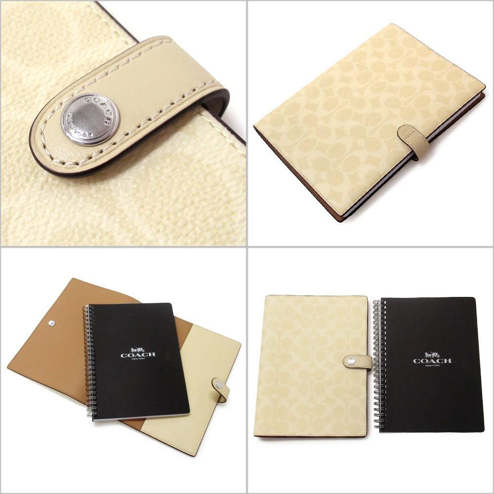 コーチ COACH アウトレット シグネチャー キャンバス ノート ノートブック ブックカバー セット ヘイ イエロー CZ 198 SVMN 0