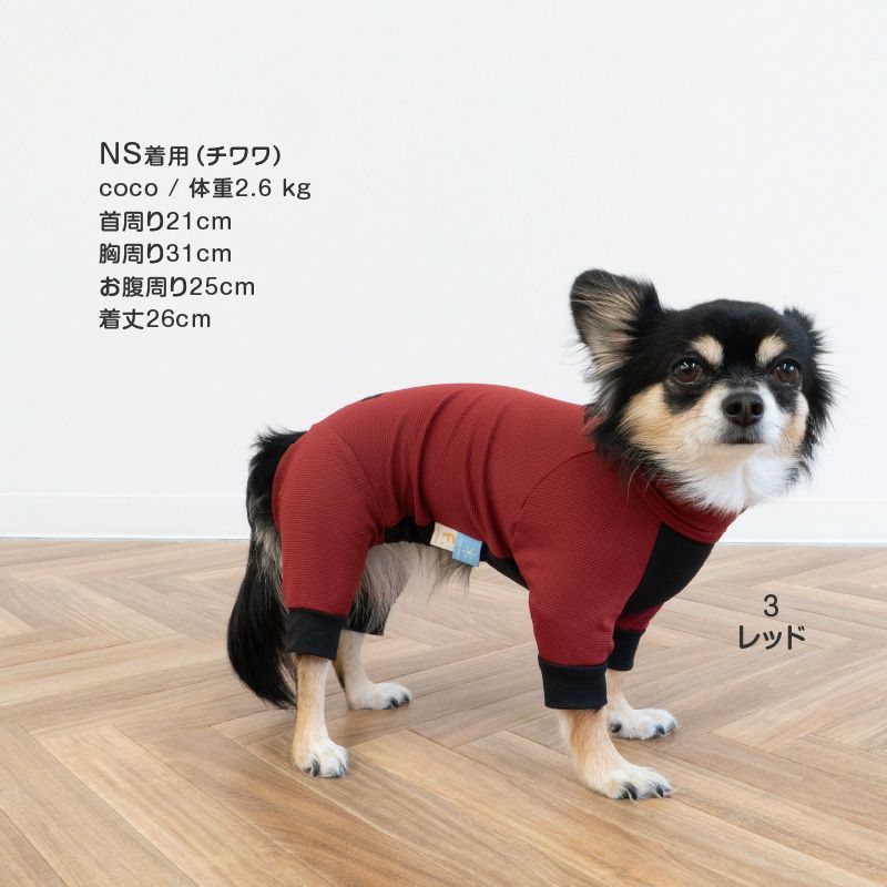 【新品】『D2Sサイズ』伸びて 着せやすい ドッグプレイ(R) 接触冷感 ストレッチ ハニカム ラッシュガード ダックス 小型犬用