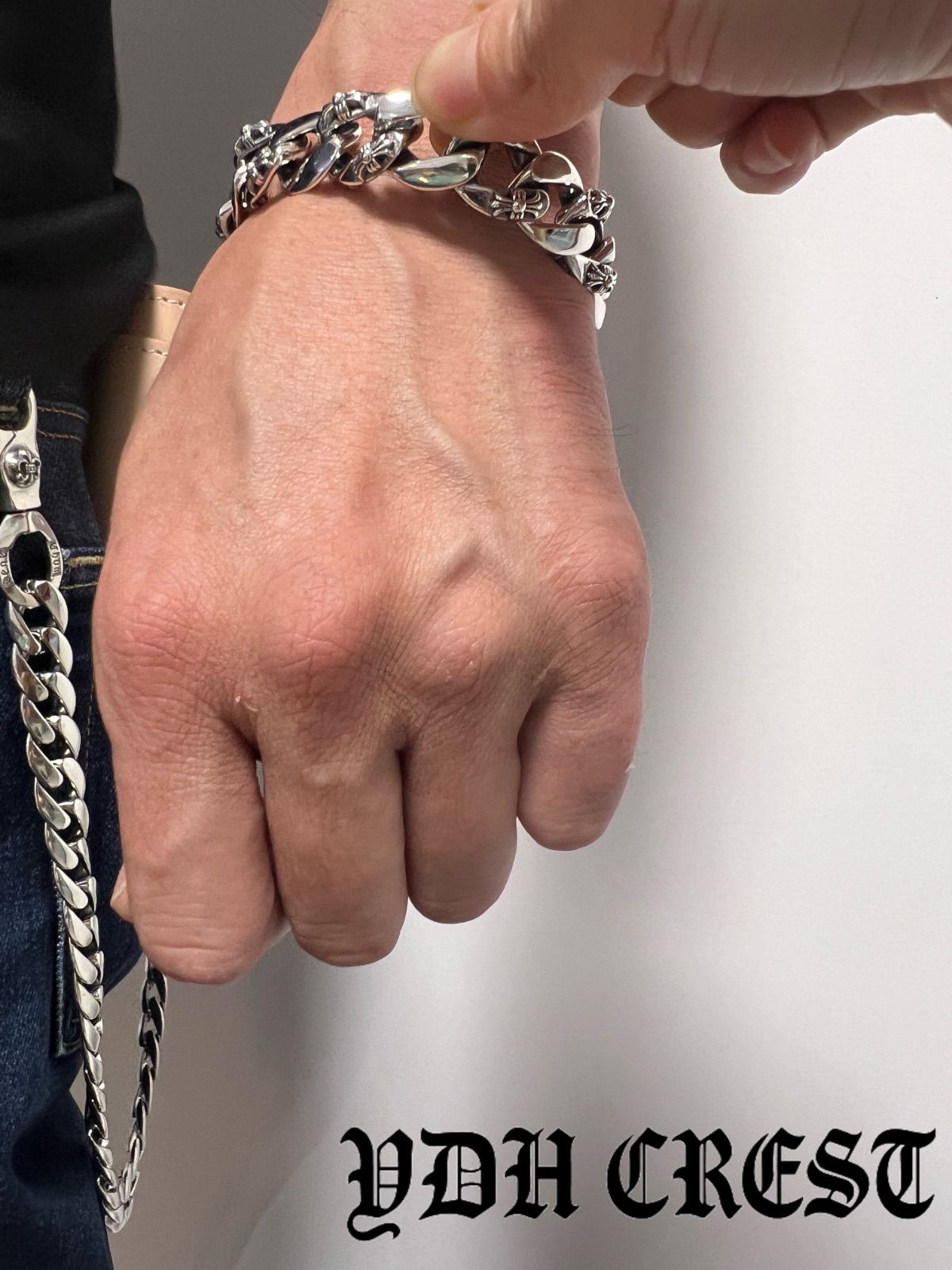 ⭐️S101A ブレスレット シルバークロスブレスレット 18cm 刻印有 