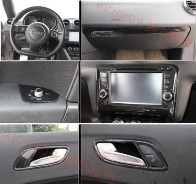 右ハンドル用 アウディ TT 8J 2006-2015年 内装トリムカバー ドアウィンドウスイッチ ボタンフレームコンカバーなど18個セット BRIGHTFACE_UK