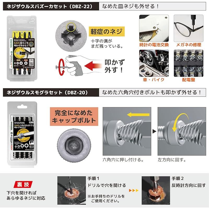 六角穴付きボルト対応