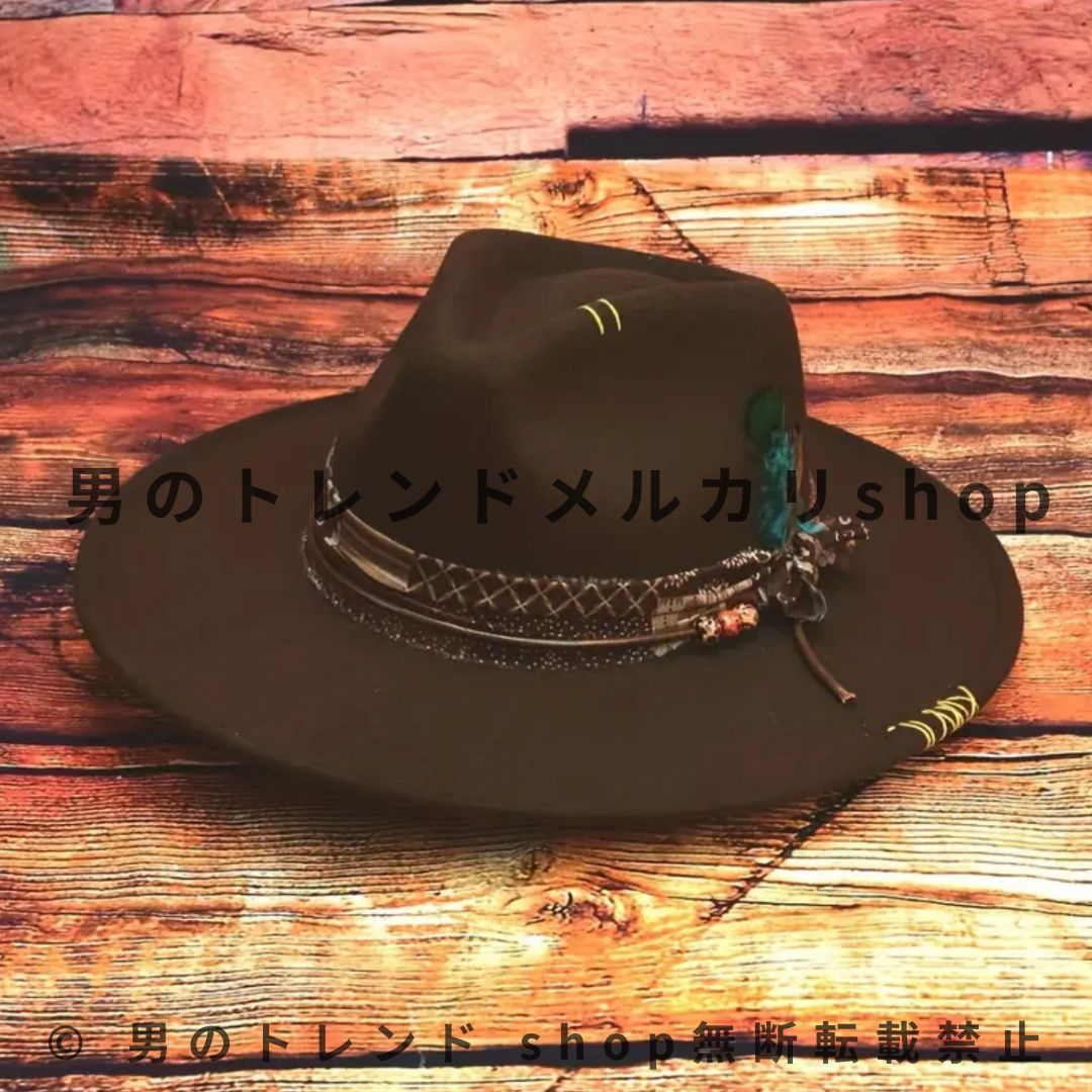 ハット 夏 アウトドア 帽子 フェドラハット 秋冬 レトロ 欧米風 英国風 ジャズスタイル 乗馬スタイル ウール調 おしゃれ 58cm 防寒 保温性 防風性 つば広 ワイドブリム クローシュ型 大きい メンズ 遮光 つば広 冬 日除け 大きい ロック
