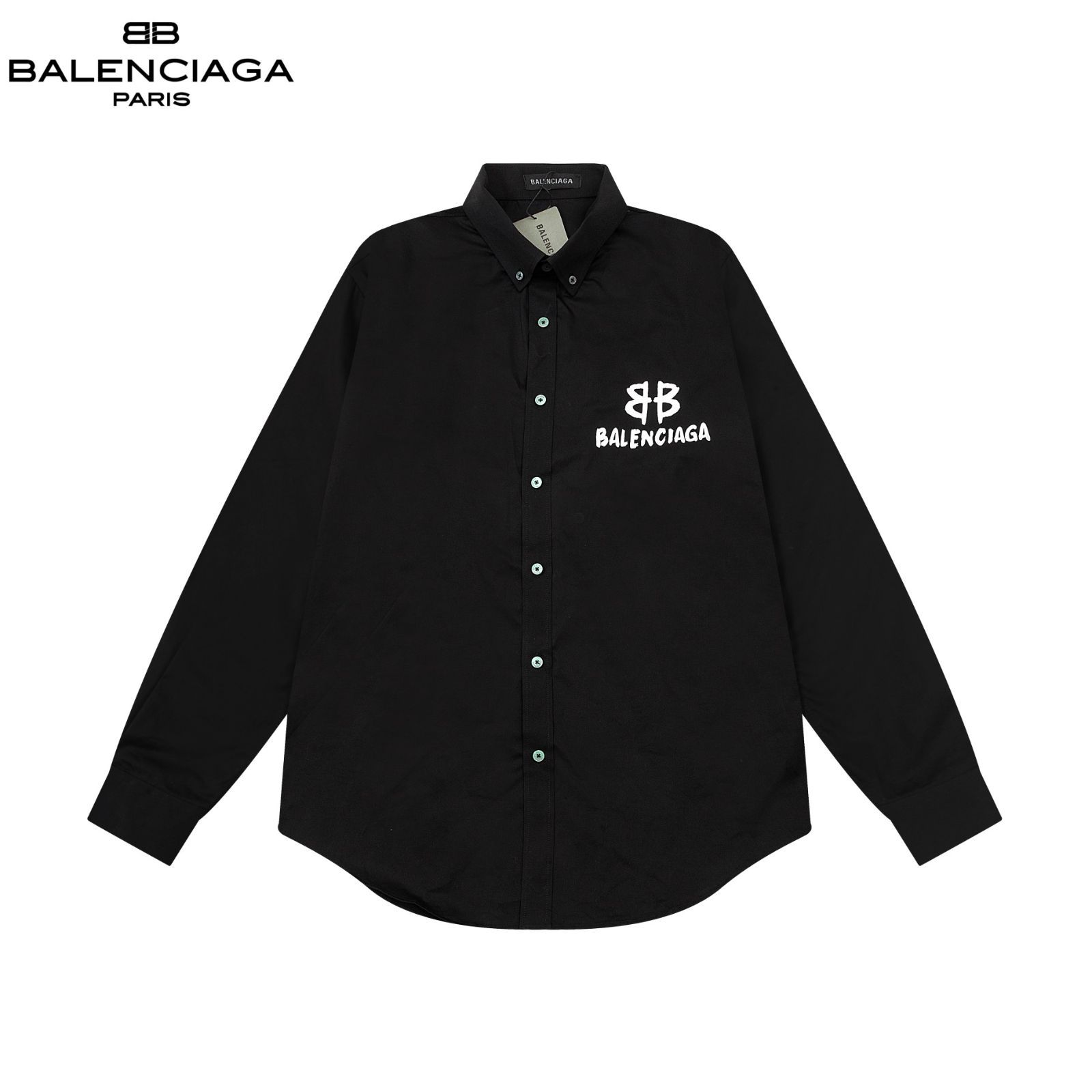 Balenciagaロゴプリント長袖ルーズフィットシャツ