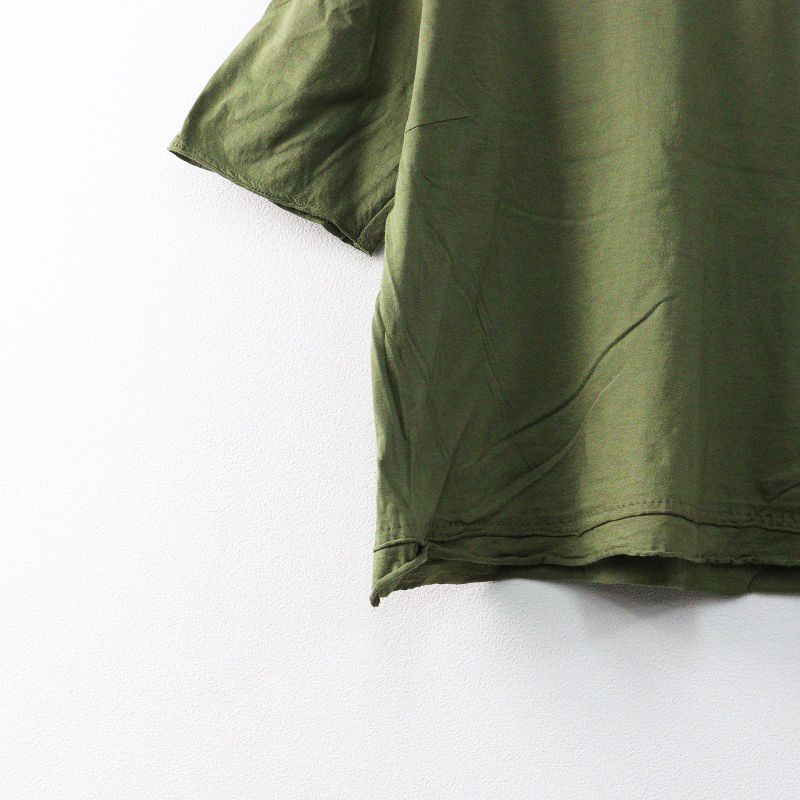 美品 石見銀山 群言堂 グンゲンドウ tomi 登美 コットン Vネック半袖T  