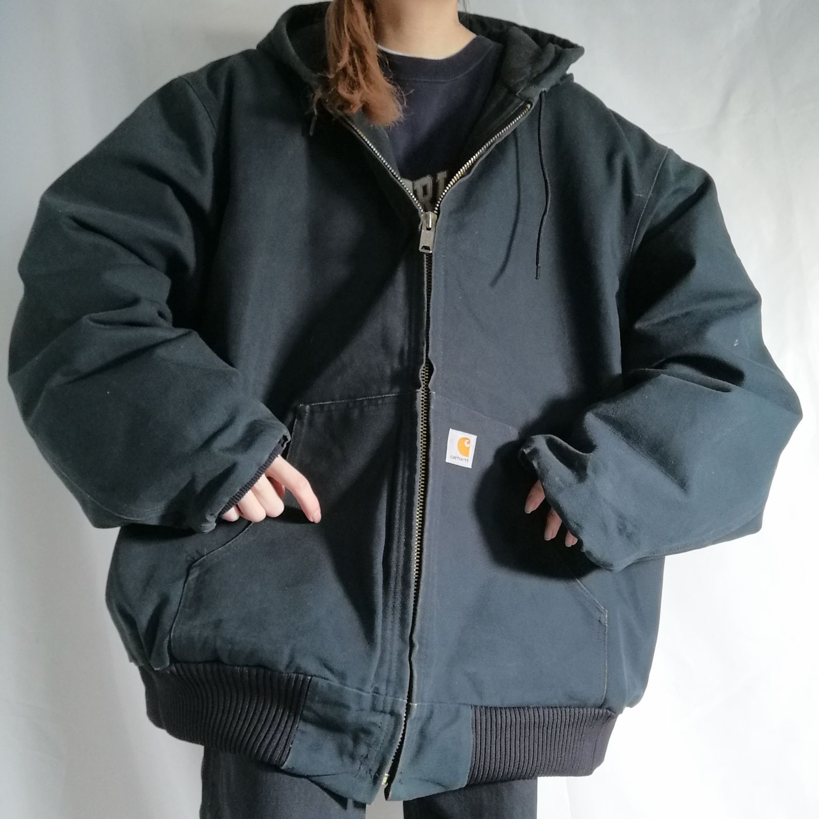 USA製 Carhartt カーハート アクティブジャケット ダックジャケット J140 ブルゾン フーディ ブラック 黒 メンズ 2XL 10s -  メルカリ