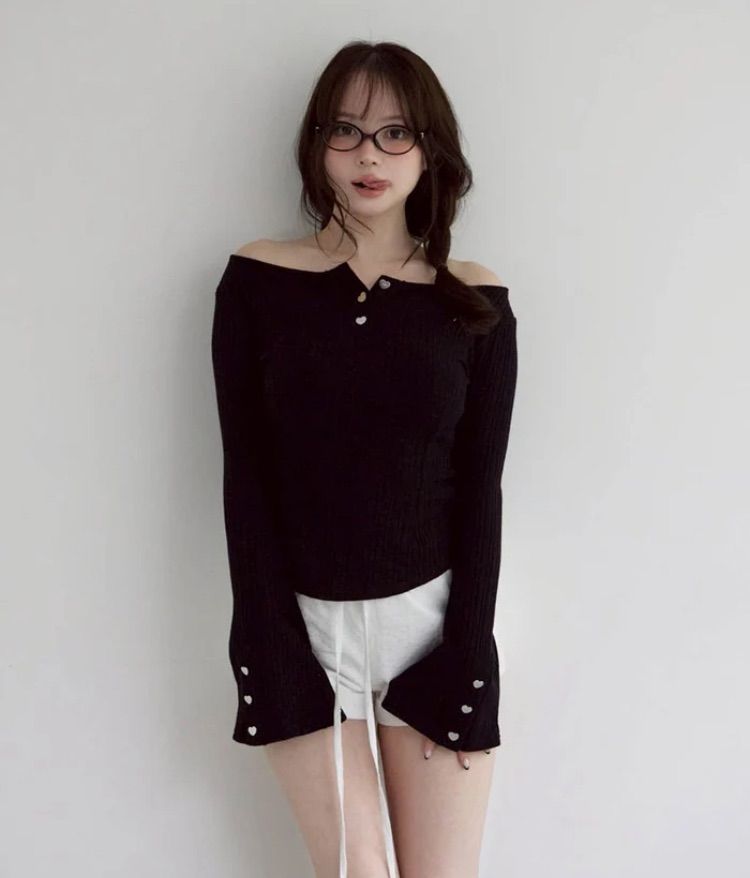 andmary Dorothy heart tops ブラック Dorothy heart tops