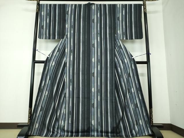 平和屋着物○上質な小紋 紬地 変わり間道 正絹 逸品 未使用 DAAQ3472ps