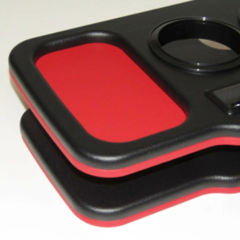 レザー調 エレガントレッド USB充電付 マルチドリンクホルダー フロント用 ハイエース 200系 前期 後期 デザイン2 受注生産品納期3week