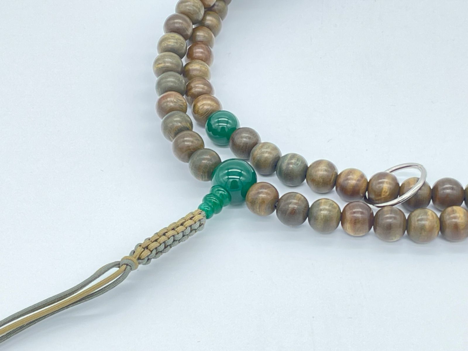 曹洞宗用念珠 緑檀 最も安い アベンチュリン仕立 紐房108玉1尺7寸