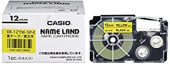 【】 CASIO カシオ ラベルライター ネームランド 純正 テープ 12mm XR-12YW-5P-E 黄地に黒文字 5本