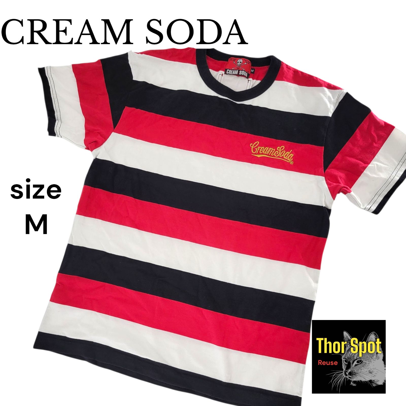 CREAM SODA クリームソーダ 半袖Tシャツ M ホワイト レッド ブラック 