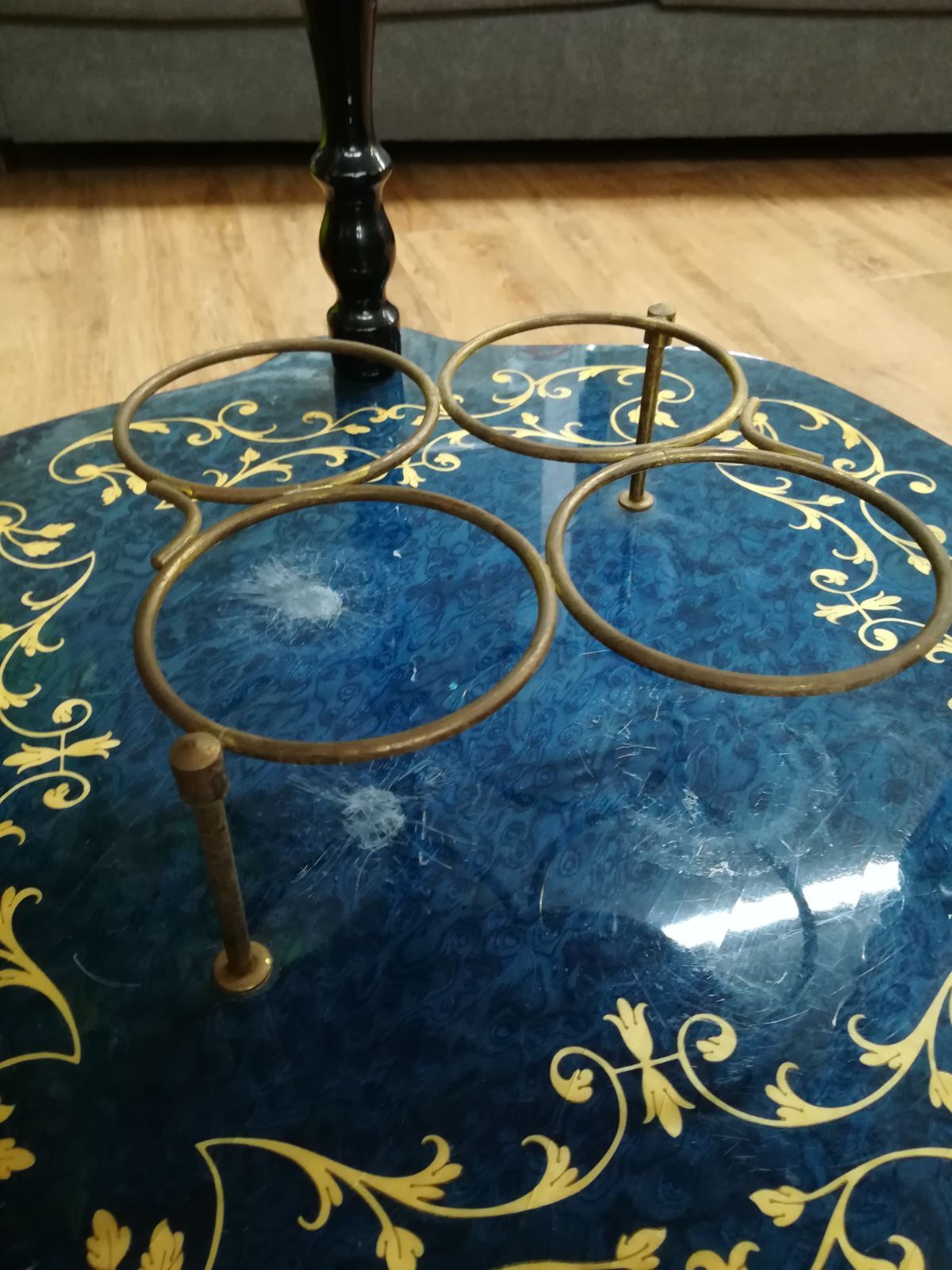 Demain社 アンティーク 象嵌細工 キッチンワゴン イタリア製