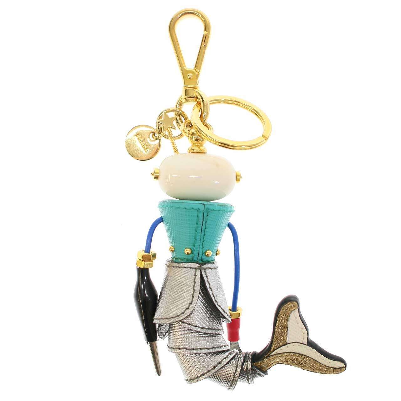 PRADA プラダ サフィアーノレザーロボットチャーム キーリング