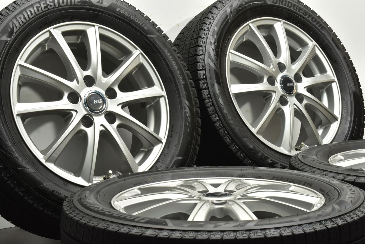 製 超バリ溝 VRX3付 PREO 16in 6J 40 PCD114.3 ブリヂストン ブリザック 205 60R16 ノア ヴォクシー セレナ ステップワゴン