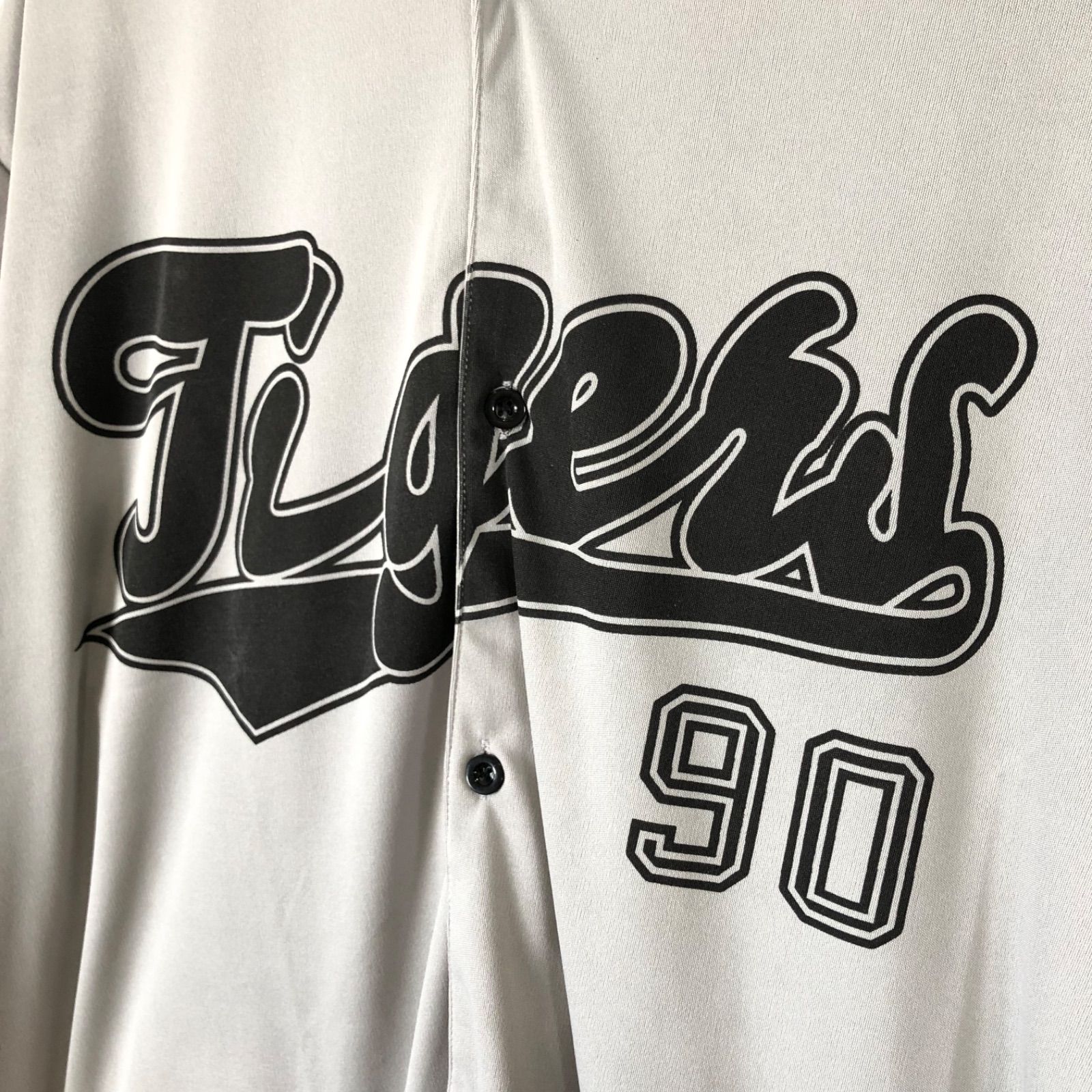 美品】ベースボールシャツ グレー ビッグサイズ ゆるダボ 2XL