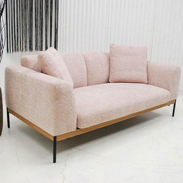 アウトレット 現品限り 一部送料無料 大 展示品 ピンク ３人掛けソファー リビング家具 ナチュラルモダンいインテリア 上質な布製 251007-ラビアン3ｐ-ｐｋ