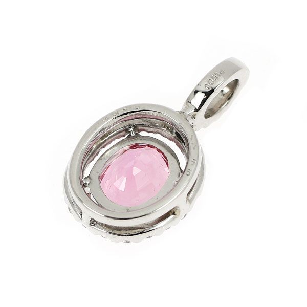 Pt900 ピンク サファイア ダイヤモンド ペンダントトップ 1.156ct D0