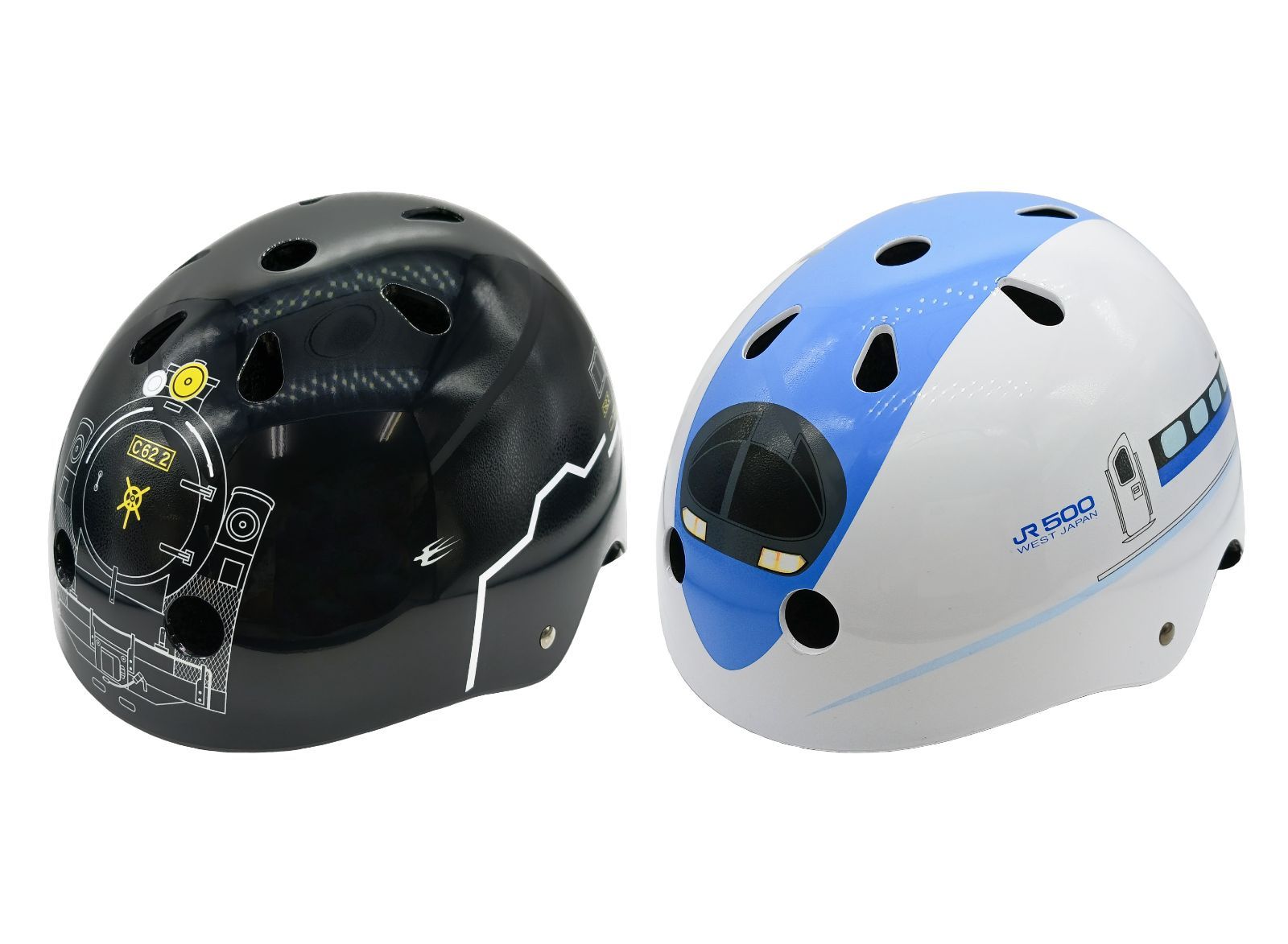 新幹線・鉄道キッズ　ヘルメット（蒸気機関車Ｃ62 2・500系新幹線）対象年齢（目安）3～8歳 三輪車・自転車に！