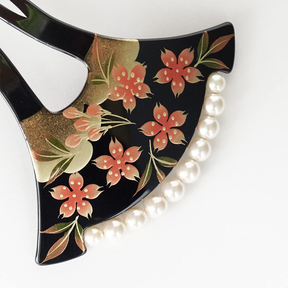 話題商品】かんざし 蒔絵 和装 髪飾り 桜 パール 普段使い 日本
