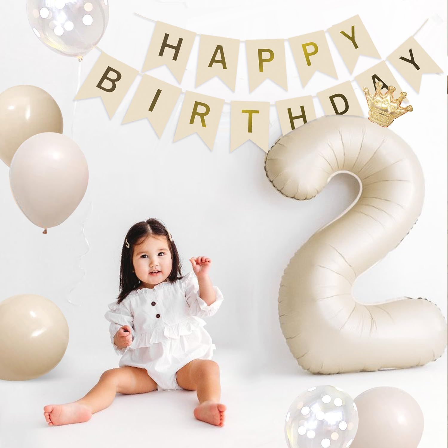 Iysoll 1歳 誕生日 飾り付け 風船 くすみカラー 大きい 数字