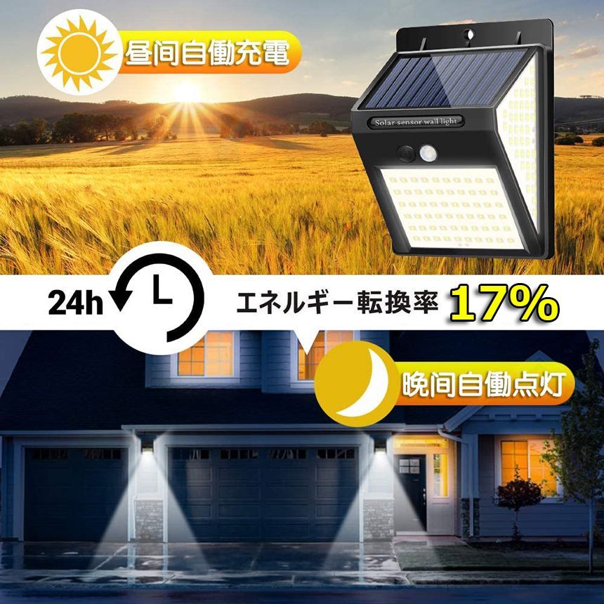 ソーラーライト 屋外 センサーライト 3つ知能モード 照明角度>300° 送料無料 センサーライト 4個セット 40LED 屋外 ソーラーライト