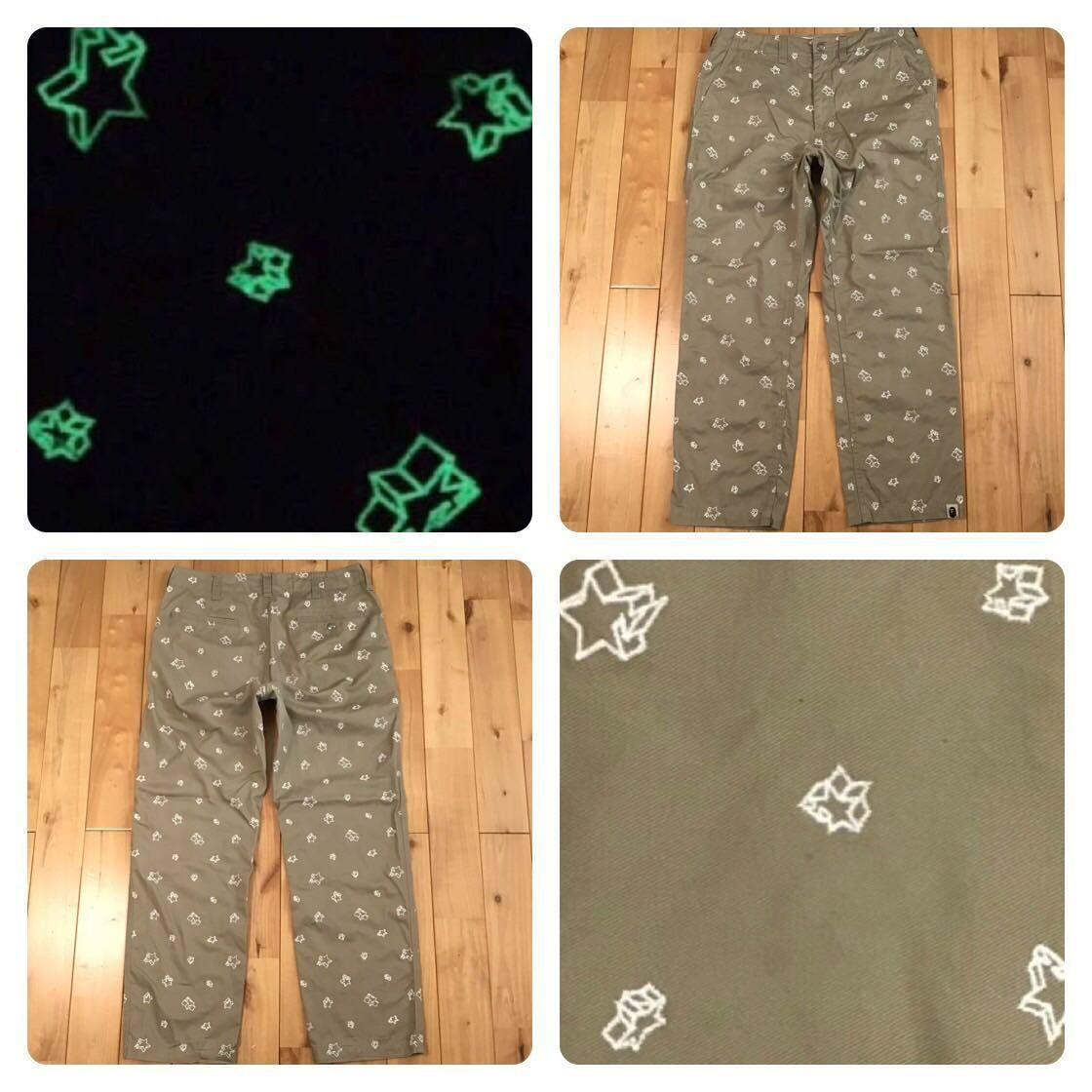 蓄光 BAPE STA 刺繍 パンツ Sサイズ エイプ ベイプ スター NIGO ☆蓄光☆ BAPE STA 刺繍 パンツ Sサイズ a bathing ape BAPESTA pants