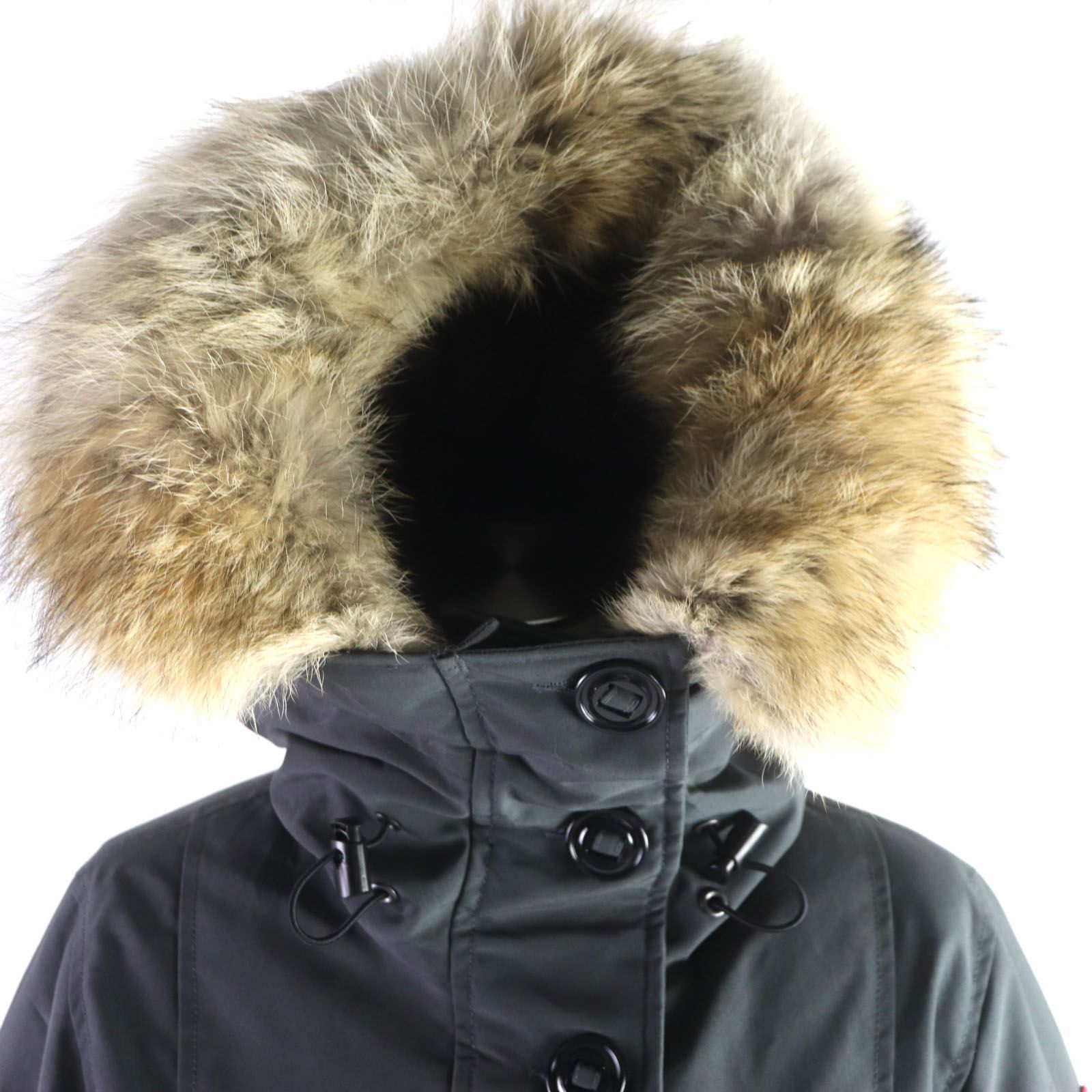 極美品▽CANADA GOOSE カナダグース 2580LA ROSSCLAIR PARKA FF ロスクレア パーカー  ファー・フード・ロゴワッペン付き WZIP ダウンコート グレー M カナダ製 正規品 レディース - メルカリ