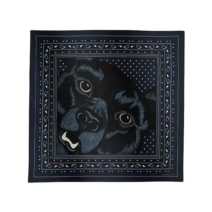 HERMES エルメス グッラー バンダナ カシミヤ シルク メンズ スカーフ 65