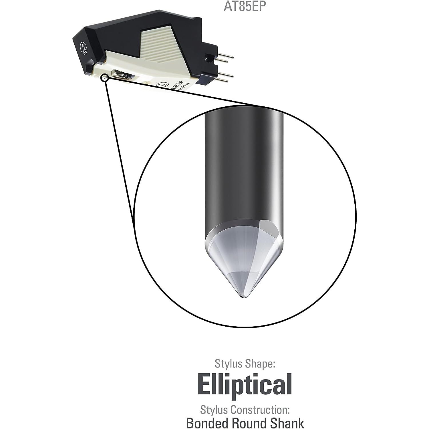 Audio-Technica ターンテーブルカートリッジ 楕円形スタイラスPマウント付き 4332751798 AT85EP ターンテーブルカートリッジ