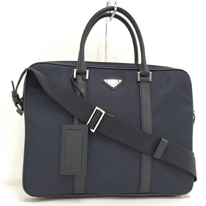 PRADA 2WAYブリーフケース ネイビー ナイロン 2VE368
