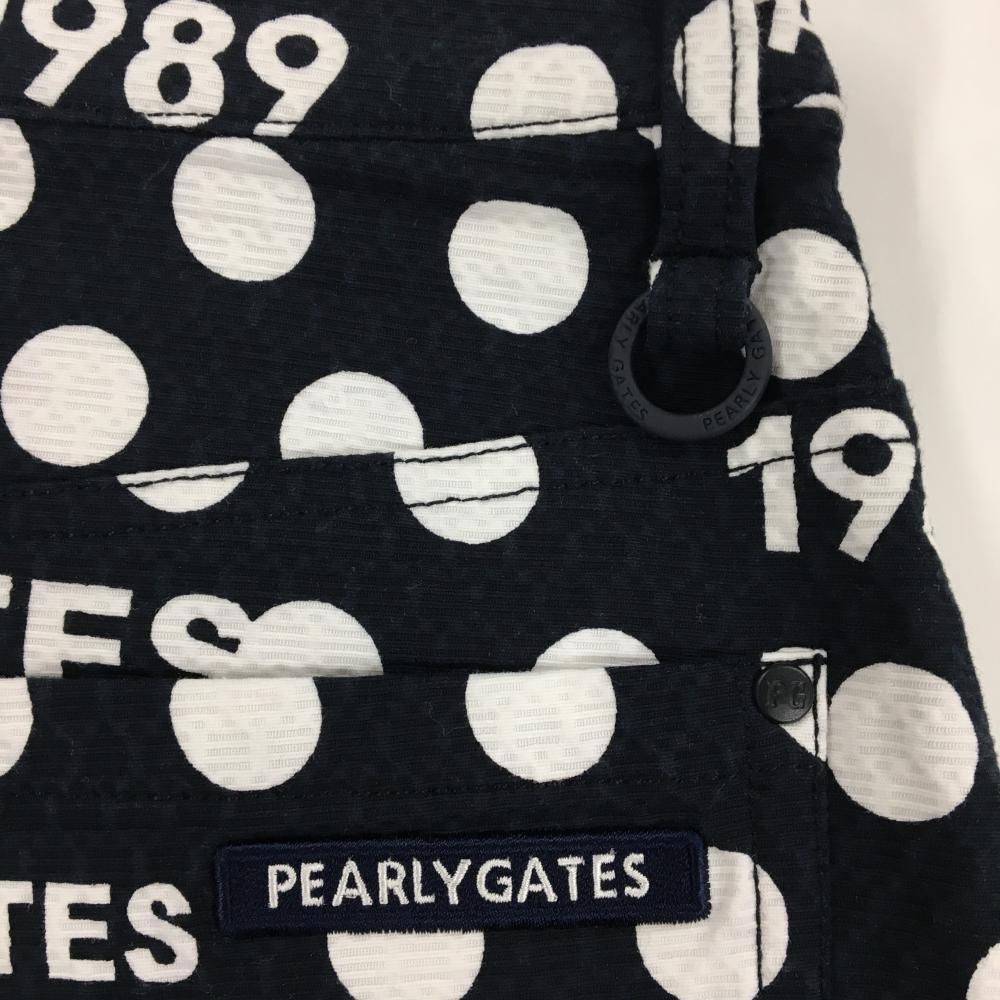 新品 1 パーリーゲイツ アートピケ ドット×ロゴ柄 スカート 灰