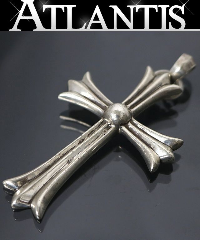 CHROME HEARTS 銀座店 クロムハーツ ラージクロス ウィズベイル ネックレス トップ メンズ シルバー SV925 100606