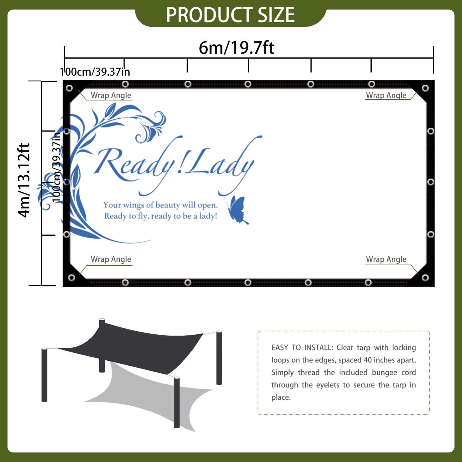ビニールカーテン 耐引裂性 屋外 ベランダ ビニールシート 透明 雨よけシート 適用対象 温室カバー 豪雨水害対策 鶏小屋 犬小屋 植物保護カバー テラス バルコニー 屋外 農業 6x20m