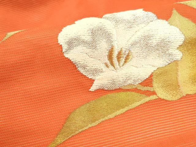 平和屋着物＊夏物　アンティーク　大正ロマン　九寸名古屋帯　流水草花文　金銀糸　正絹　逸品　DAAX8883cm 平和屋着物＊夏物 アンティーク 大正ロマン 九寸名古屋帯 流水草花文 金