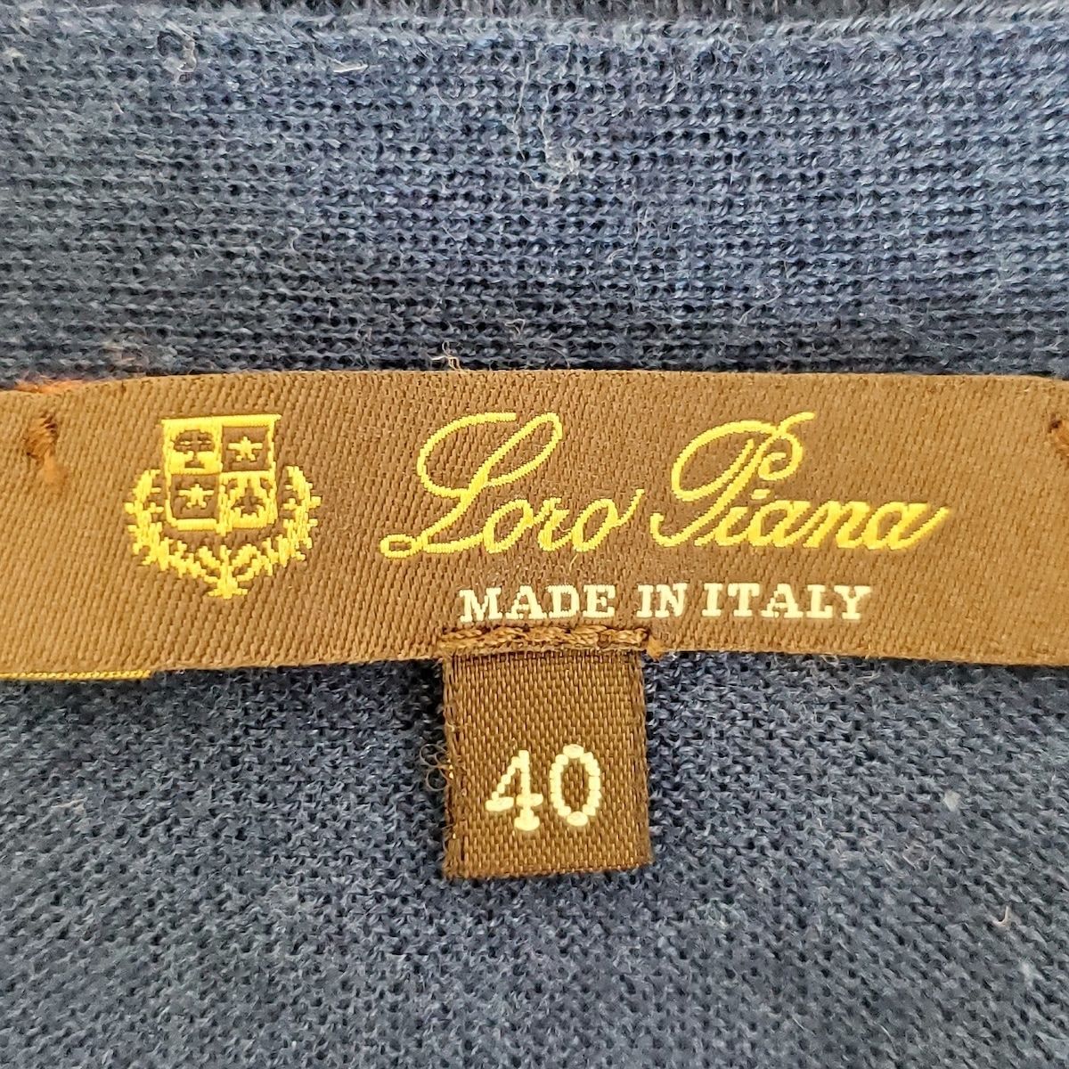 Loro Piana(ロロピアーナ) 長袖セーター サイズ40 M レディース - ダークネイビー Vネック/カシミヤ/シルク