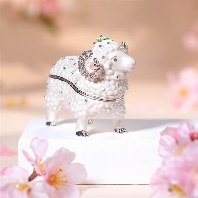 新品 未使用】ジュエリーボックス 小桜羊 未 ひつじ 未 干支 置物