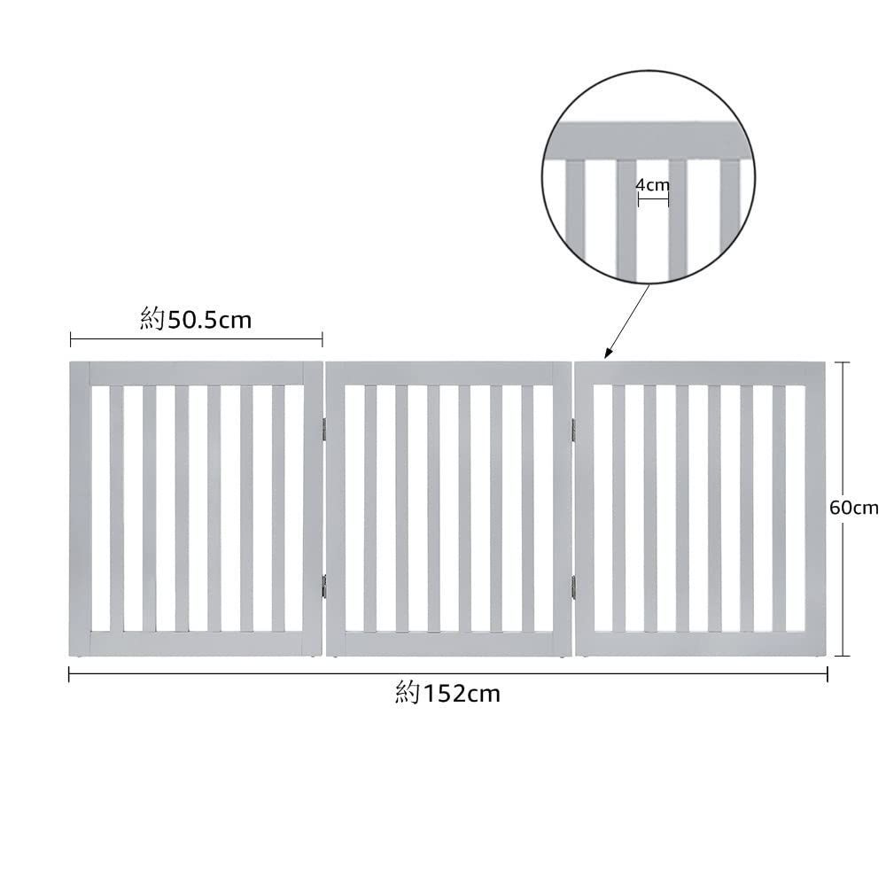 unipaws 木製犬用ゲート 折り式バリア ペット用家具フェンス グレー