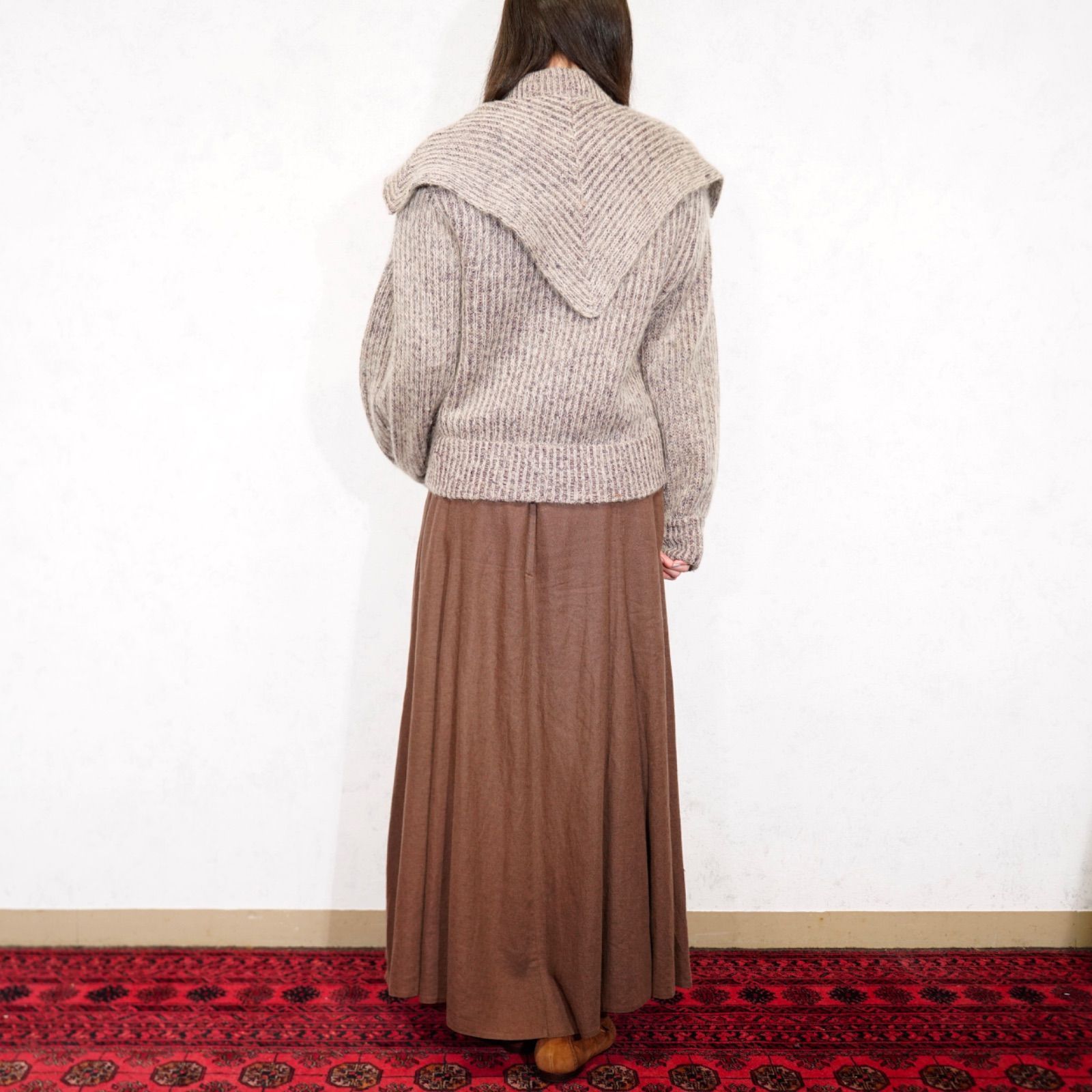 SPECIAL ITEM USA VINTAGE I.B.DIFFUSION BIG COLLAR DESIGN MOHAIR KNIT JACKET アメリカ古着ビッグ デザインモヘアニットジャケット カーディガン SIROKUMA-CORPORATION_COM
