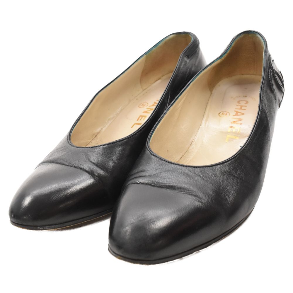 CHANEL（シャネル）ヴィンテージ ココマーク レザーヒールパンプス CHANEL - 未使用 Vintage シャネル CHANEL パンプス ココマーク