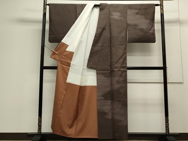 平和屋着物○染色家 岩浅公展 訪問着 紬地 霞文 正絹 逸品 CAAS0347th  