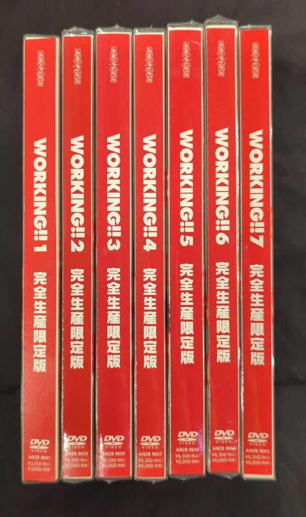 新品未開封 DVD WORKING'!! 完全生産限定版 CD付き 全7巻セット 1巻以外未開封 アニメDVD WORKING!! 完全生産限定版全7巻 セット