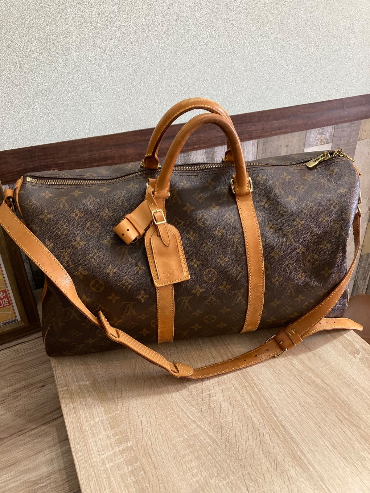 【美品・カデナ付】ルイヴィトン キーポル50 ボストンバック　トラベルバッグ ルイヴィトン キーポル50 カデナ付き モノグラム ボストンバッグ