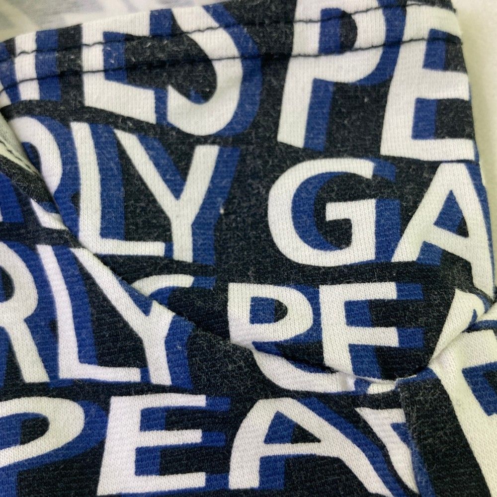 サイズ：1 PEARLY GATES パーリーゲイツ  袖フリル モックネック半袖Tシャツ ロゴ柄 ネイビー系 [240101473205] ゴルフウェア レディース ストスト サイズ：1 PEARLY GATES パーリーゲイツ 袖フリル モックネック