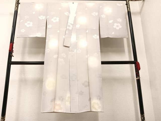 平和屋着物●長襦袢 袷 舞桜地紋 暈し染め 正絹 AAAW5572ph