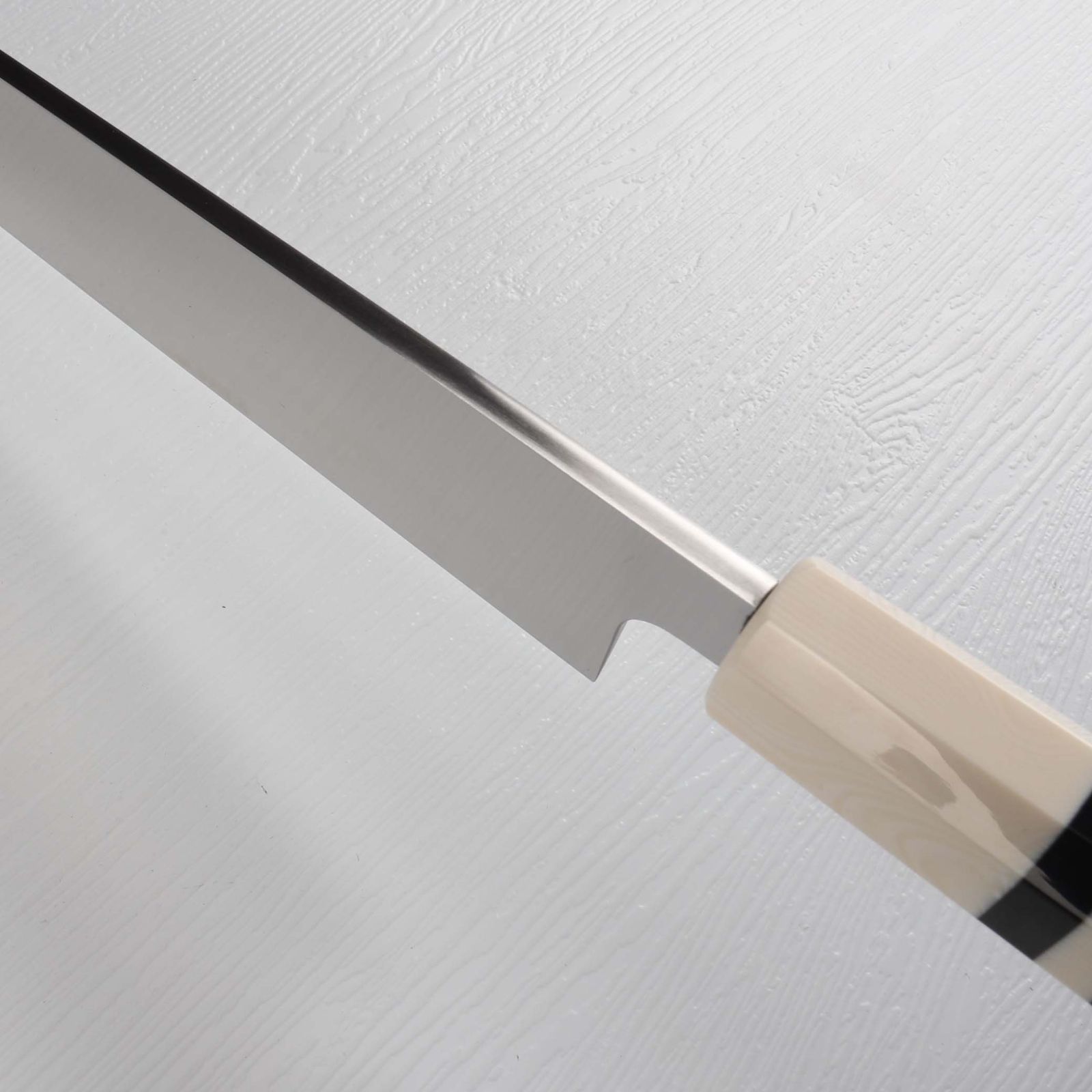 梵静刃物 牛刀 尺 ウルトラ鏡面仕上げ 和牛刀 両刃包丁 人工象牙黒三本