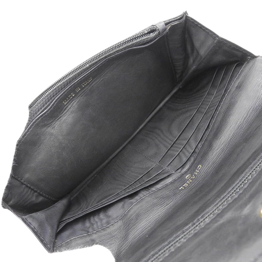 シャネル CHANEL ココマーク ホック付長財布 ヴィンテージ ロゴ